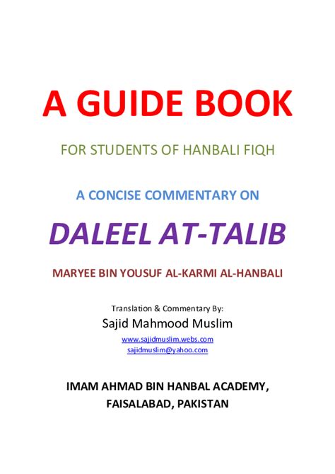 Here is a summary of <b>fiqh</b> according to the madhhab of Imam Ahmad, one of the greatest Faqih ulema <b>Hanbali</b> , Imam ibn Qudaamah al-Maqdisi. . Hanbali fiqh books english pdf